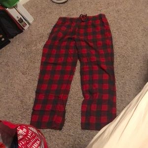 old navy red flannel pj pants